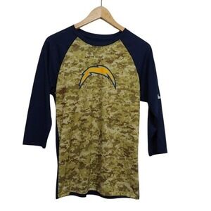 Nike NFL Los Angeles Chargers Digital Camo Raglan Dri-FIT Tee Youth Small
